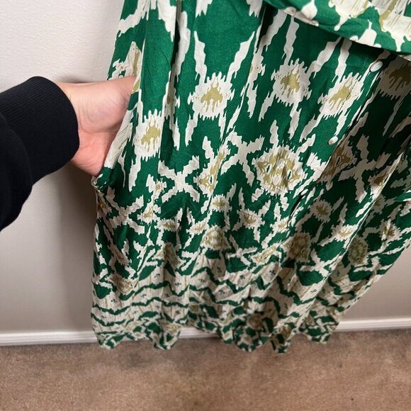 Anna Kay Eternity Maxi Dress Size Large Green Silk Blend Vacation Resort Cruise - Picture 8 of 11